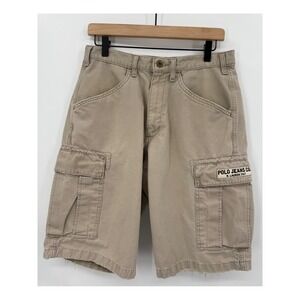 Polo Jeans Co Ralph Lauren Cargo Shorts Mens 29 Beige Khaki Distressed‎